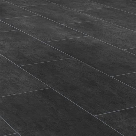 Hallo wir wollen unsere küche renovieren. PVC Bodenbelag Tarkett 260 Melbourne Noir Fliese schwarz ...