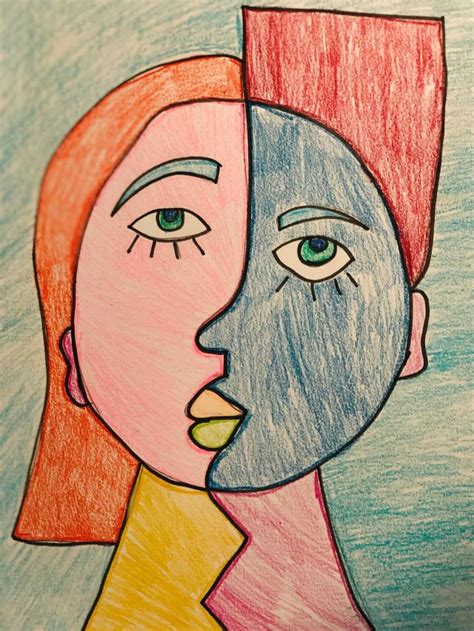 Picasso Face Drawings Picasso Oil Pastel