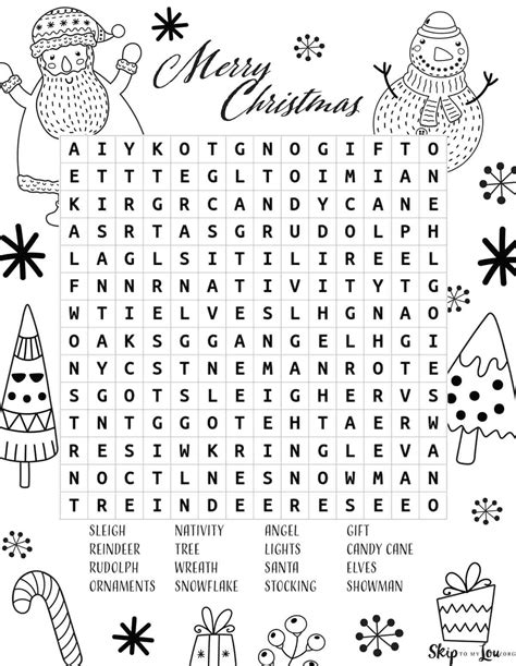 Christmas Word Search Puzzle Free Printable Vrogue Co