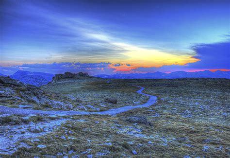 Scenic Dusk Shot At Rocky Mountains National Park Colorado Image
