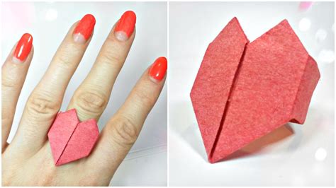 3d Origami Valentine Love Heart Ring Paper Easy Tutorial For Beginners