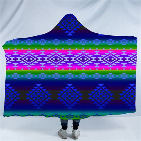 Gb Nat00680 02 Pattern Native American Design Hooded Blanket Powwow Store