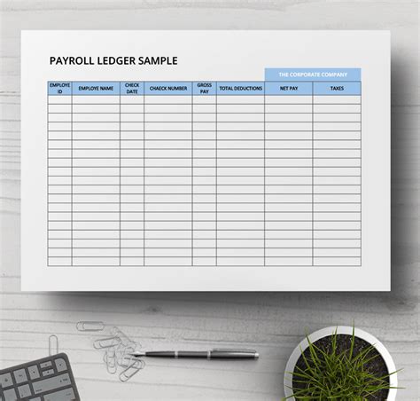 Printable Employee Payroll Ledger Template Calendar Printable