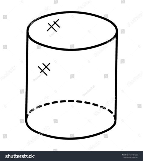 Cylinder Shape Doodle Icon Hollow Cylinder Stock Vector Royalty Free