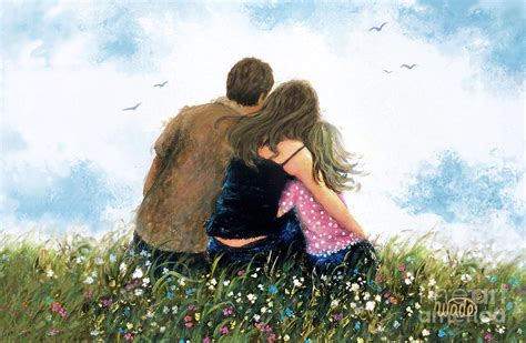 Father Mother Daughter Hugs Painting By Vickie Wade Pixels