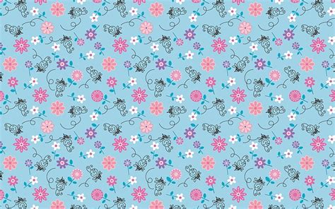 Pink And Blue Floral Wallpaper Color Background Texture Pattern Hd