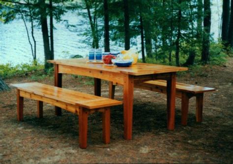 Outdoor Harvest Table And Benches Plan