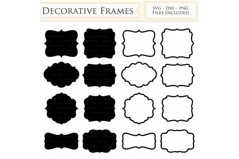 Decorative Frames Svg Files Frame Outline Swirl Frame Monogram Svg