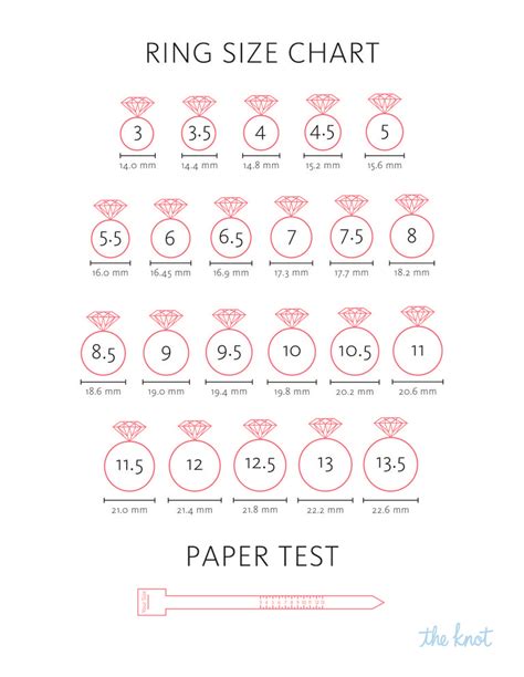 Ring Size Chart How To Measure Ring Size Printable Ring Size Chart