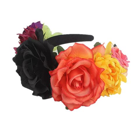 Headband Costume Rose Flower Crown Mexican Headpiece