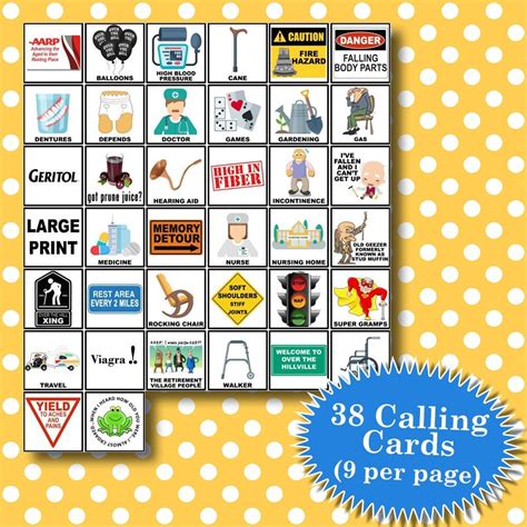 Personalized Over The Hill Male 5x5 Bingo Printable Pdfs