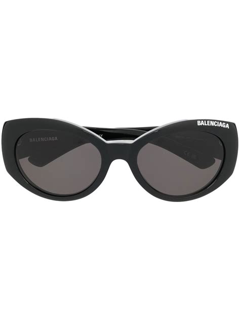 Balenciaga Eyewear Logo Print Detail Sunglasses Farfetch