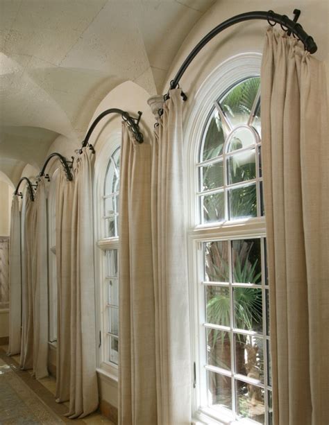 Curved Curtain Rod For Arch Window Arched Window Treatments Curtains