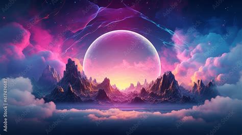 Fantasy Landscape Wallpaper Sky Clouds Sphere In The Style Of