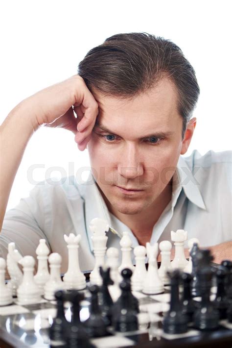 Man Playing Chess Isolated Stock Image Colourbox