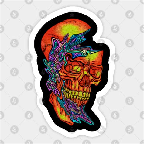 Psychedelic Skull V2 Psychedelic Skull Sticker Teepublic