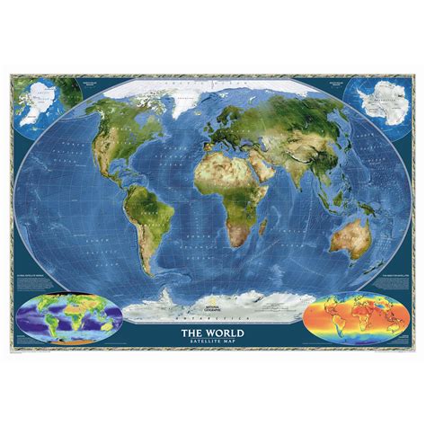 National Geographic Maps World Satellite Wall Map Wayfair