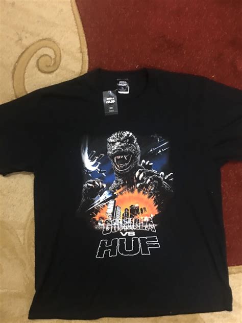 Godzilla Vs Huf Mens Fashion Tops And Sets Tshirts And Polo Shirts On