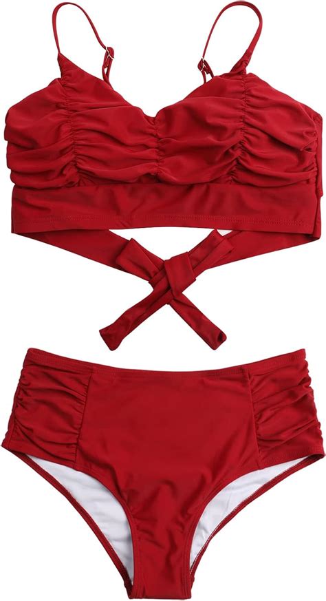 Adigaber Womens High Waisted Bikini Set Push Up Bikini Swimsuit Tummy