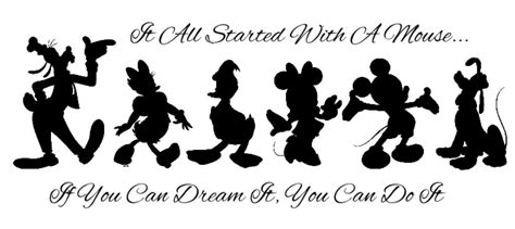 Mickey Mouse And Friends Disney Silhouettes Disney Silhouette