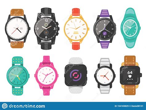 Classic Men S And Women S Watches Set Of Vector Icons Watch For