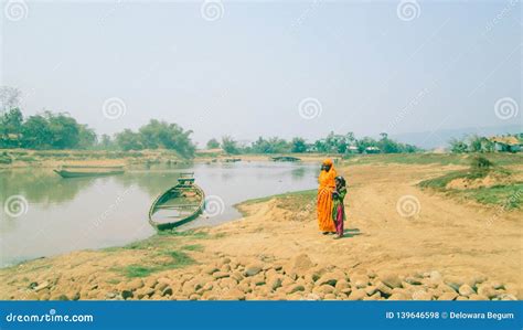 Indian Village Woman Children Poor And Rural Editorial Stock Photo