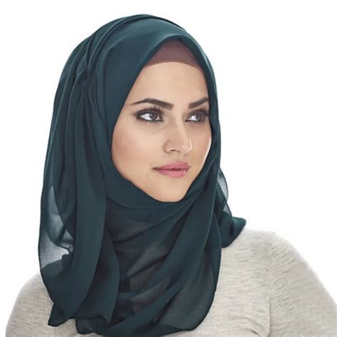 2019 Muslim Scarf Women Chiffon Hijab Plain Silk Shawls Scarves Head