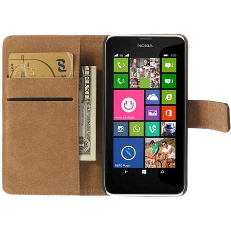 Nokia Lumia 635 Lumia 630 Wallet Leather Case Black