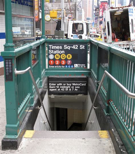 Times Square Subway Entrance New York Subway Nyc Subway New York