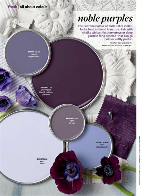 Noble Purples Paint Color Palette Interiors By Color