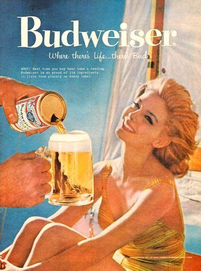 Budweiser Beer Beach Girl 1959 Vintage Ads Funny Vintage Ads Vintage Advertisements