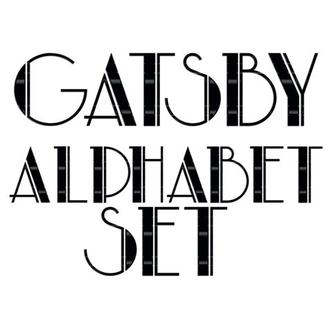 Black Gatsby Alphabet Clipart Scrapbooking Digital Set Etsy