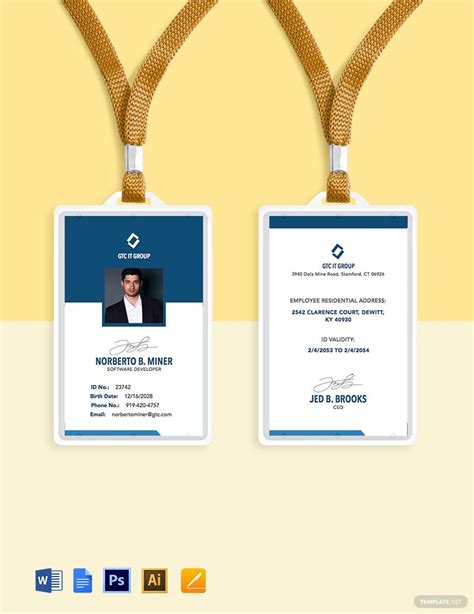 Employee Id Card Template In Pdf Free Download
