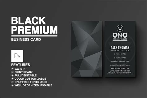Make unique business cards in a flash. Black Premium Business Card ~ Business Card Templates ...