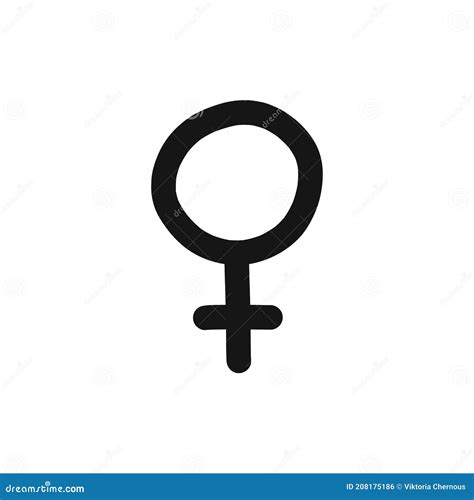 Female Symbol Doodle Icon Vector Line Illustration Stock Vector