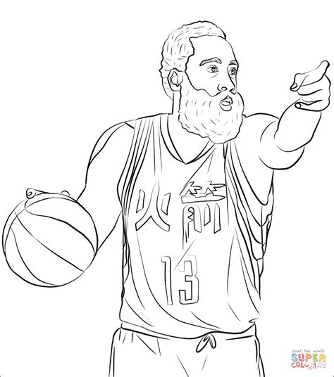 King james coloring pages coloring pages coloring pictures shoes. James Harden coloring page | Free Printable Coloring Pages