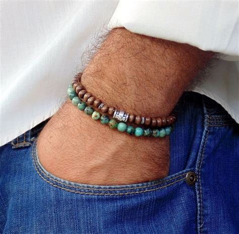 Men Charm Braclets Mens Beaded Stretchy Bracelete Men Holiday T