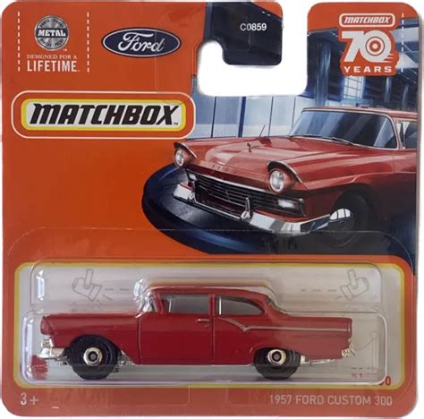 1957 Ford Custom 300 Red Matchbox 2023 21 164 Scale Toy Car Short