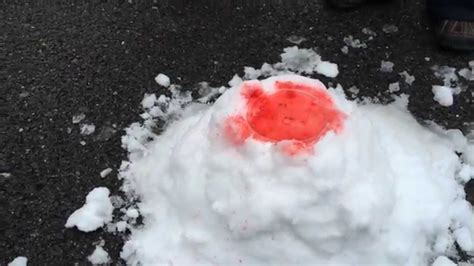 Science Experiments With Snow Snow Volcano Youtube