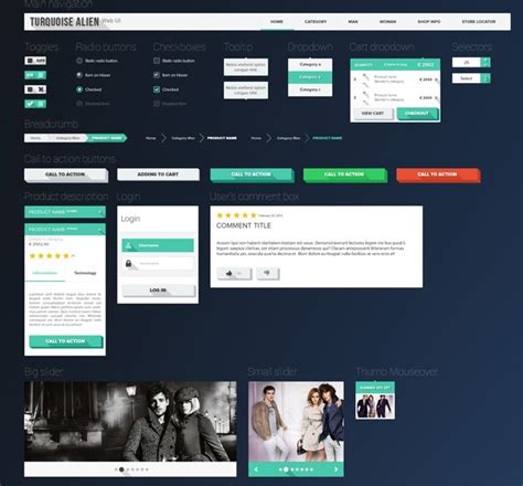 Free Flat Long Shadow Web Ui Kit Psd Titanui