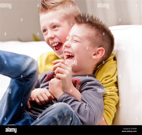 Two Little Boys Maybe Friends Or Brothers Two Little Boys Laughing