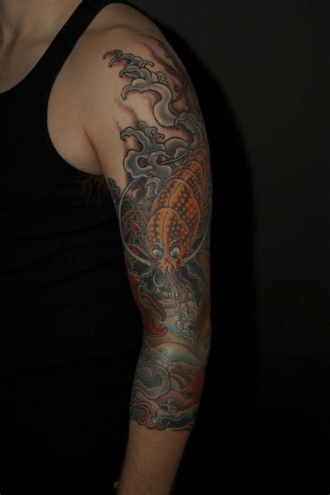 Colourful Lobster Arm Tattoo