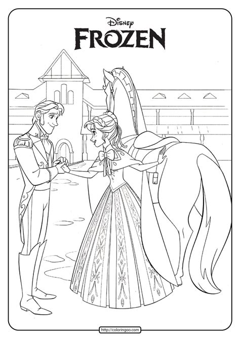Can you print coloring pages? Disney Frozen Anna and Hans Coloring Pages 02