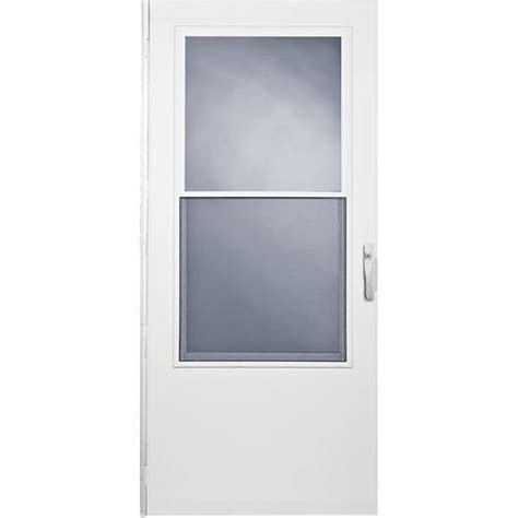 Larson West Point 36 In X 81 In White Mid View Wood Core Storm Door In