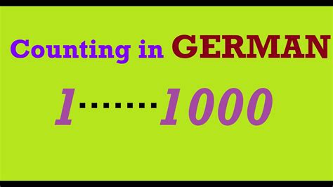 Learn German Lesson 3 Count In German 1 To 1000 Numbers