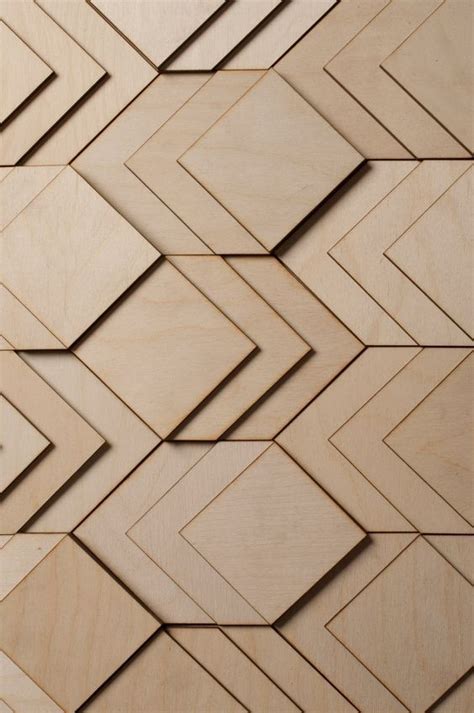 Overlapping Cnced Wood Panels Create A Beautiful Geometric Design