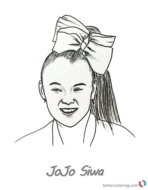 Quote from jojo siwa coloring pages : JoJo Siwa Coloring Pages Pencil Drawing - Free Printable ...