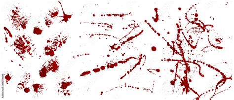 Set Of Various Blood Or Paint Splattersvector Set Of Different Blood