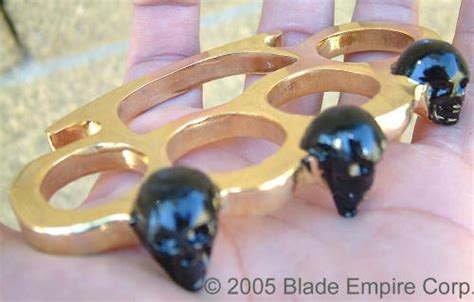 Skull Brass Knuckles Large Gold And Black