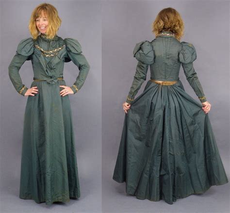 1890s Embellished Victorian Dress Antique 19th Century